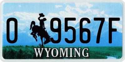 WY license plate 09567F