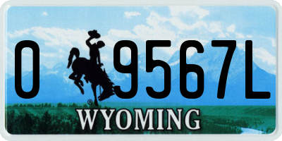 WY license plate 09567L