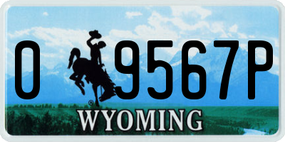 WY license plate 09567P