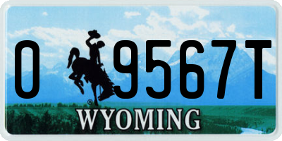 WY license plate 09567T