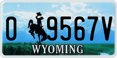 WY license plate 09567V