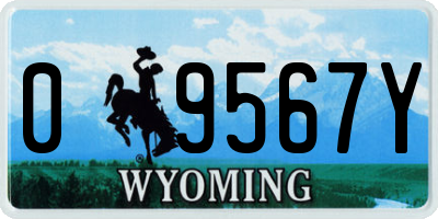WY license plate 09567Y
