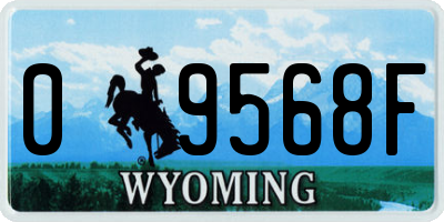 WY license plate 09568F
