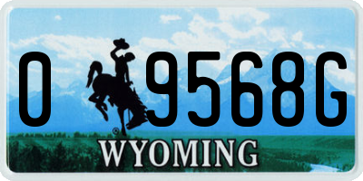 WY license plate 09568G