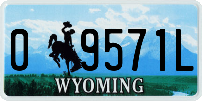 WY license plate 09571L