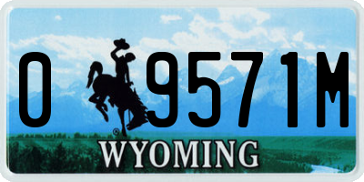 WY license plate 09571M