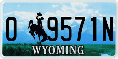 WY license plate 09571N