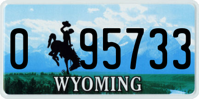 WY license plate 095733