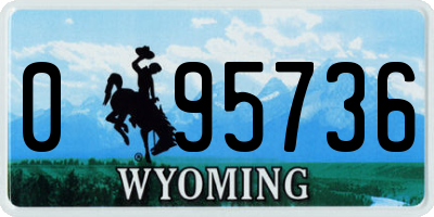 WY license plate 095736