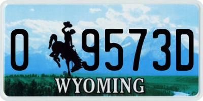 WY license plate 09573D