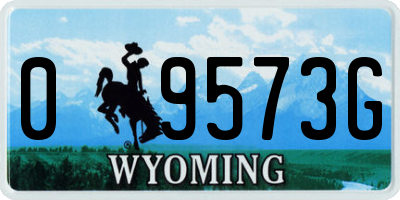 WY license plate 09573G