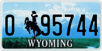 WY license plate 095744