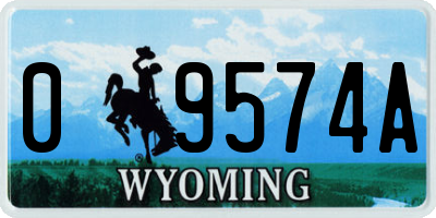 WY license plate 09574A