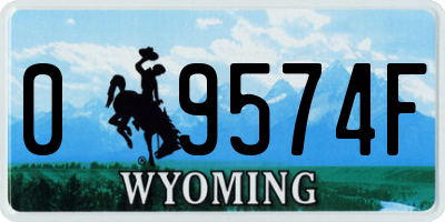 WY license plate 09574F