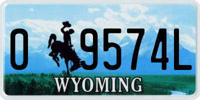 WY license plate 09574L