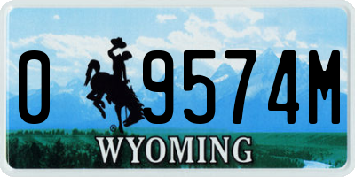 WY license plate 09574M