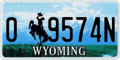 WY license plate 09574N