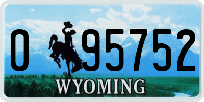 WY license plate 095752