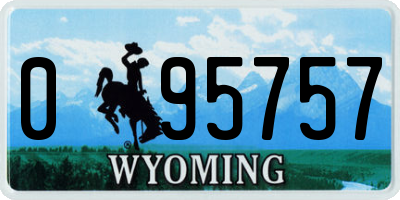 WY license plate 095757