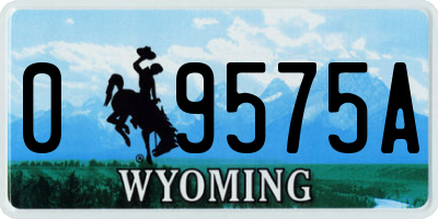 WY license plate 09575A