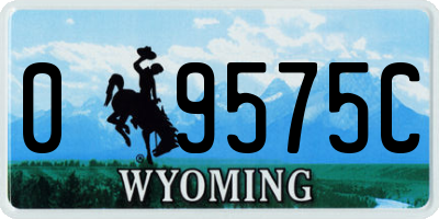 WY license plate 09575C