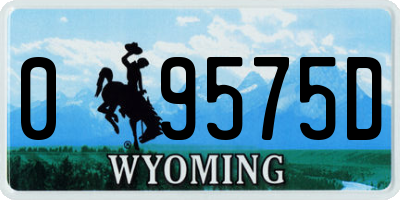 WY license plate 09575D