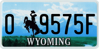 WY license plate 09575F