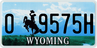 WY license plate 09575H
