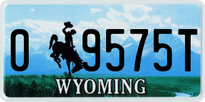 WY license plate 09575T