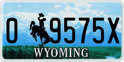 WY license plate 09575X