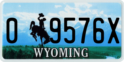 WY license plate 09576X