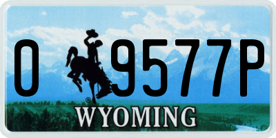 WY license plate 09577P