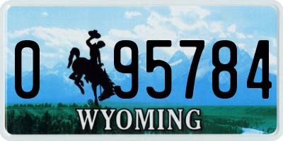 WY license plate 095784