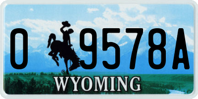 WY license plate 09578A