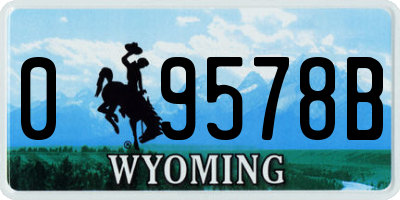 WY license plate 09578B