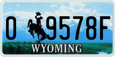 WY license plate 09578F