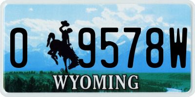 WY license plate 09578W