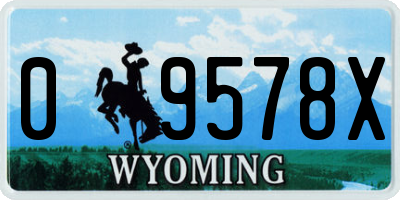 WY license plate 09578X