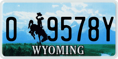 WY license plate 09578Y