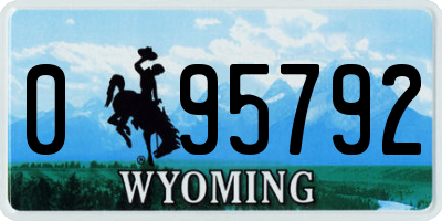 WY license plate 095792