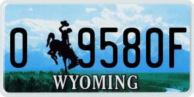 WY license plate 09580F