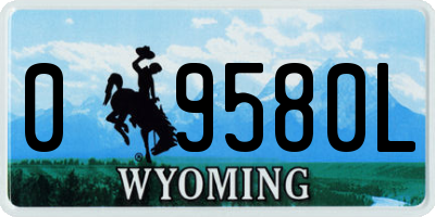 WY license plate 09580L
