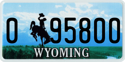 WY license plate 09580O