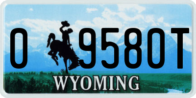 WY license plate 09580T