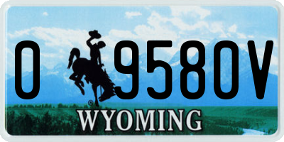 WY license plate 09580V