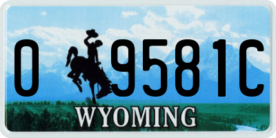 WY license plate 09581C