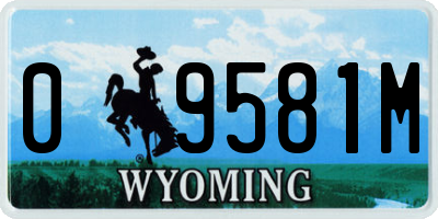 WY license plate 09581M