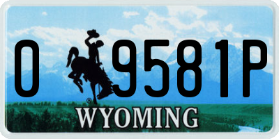 WY license plate 09581P
