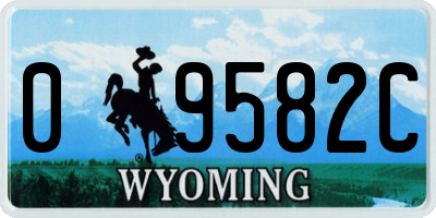 WY license plate 09582C