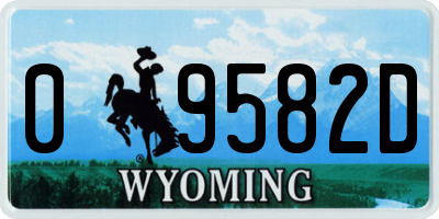 WY license plate 09582D